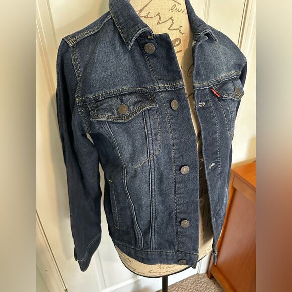 Levi Strauss Youth sz M 10-12yrs Women S  Jean Jacket Pockets Western Classic - Picture 2 of 10